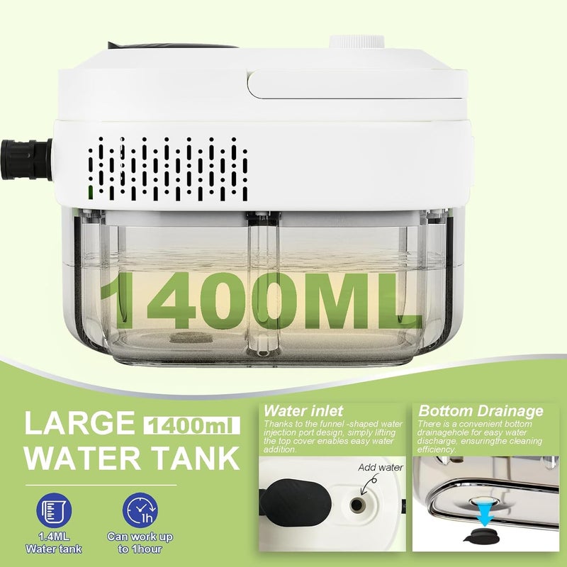 Wolfbella Steam Cleaner,15s Heat-Up,1.4L Tank,Steamer for Cleaning with 10 pcs Accessories,Multi-2500W High Temperature and Pressure handheld steamer,Steam Clea (2-White) - Image 3